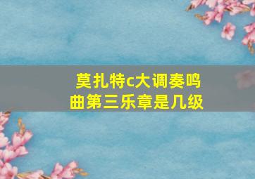 莫扎特c大调奏鸣曲第三乐章是几级