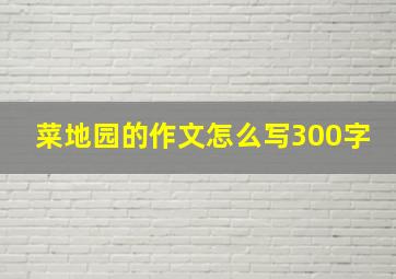 菜地园的作文怎么写300字