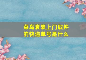 菜鸟裹裹上门取件的快递单号是什么