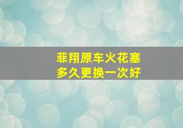 菲翔原车火花塞多久更换一次好