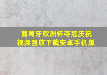 葡萄牙欧洲杯夺冠庆祝视频回放下载安卓手机版