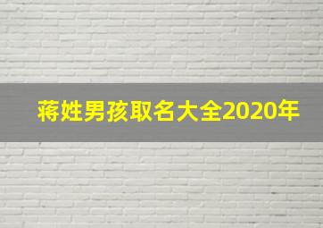 蒋姓男孩取名大全2020年