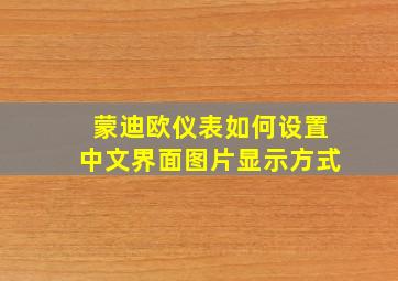 蒙迪欧仪表如何设置中文界面图片显示方式