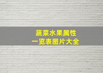 蔬菜水果属性一览表图片大全