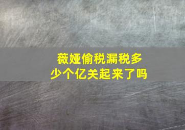 薇娅偷税漏税多少个亿关起来了吗