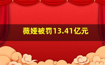 薇娅被罚13.41亿元