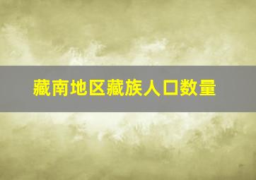 藏南地区藏族人口数量