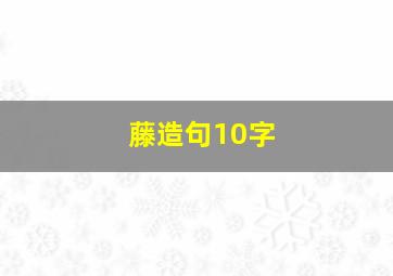 藤造句10字