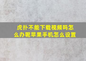 虎扑不能下载视频吗怎么办呢苹果手机怎么设置