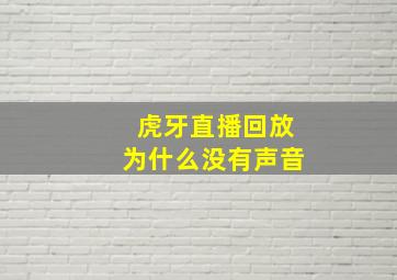 虎牙直播回放为什么没有声音