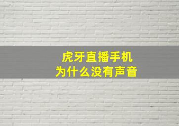 虎牙直播手机为什么没有声音