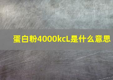 蛋白粉4000kcL是什么意思