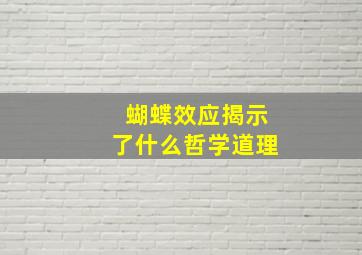 蝴蝶效应揭示了什么哲学道理