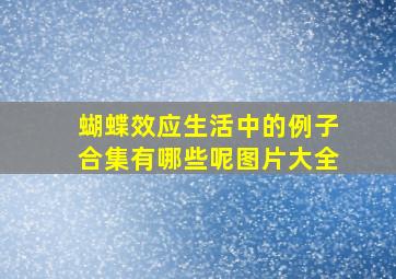 蝴蝶效应生活中的例子合集有哪些呢图片大全