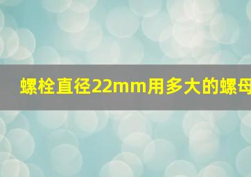 螺栓直径22mm用多大的螺母