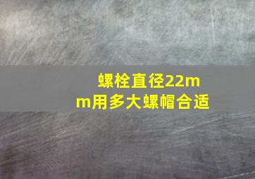 螺栓直径22mm用多大螺帽合适