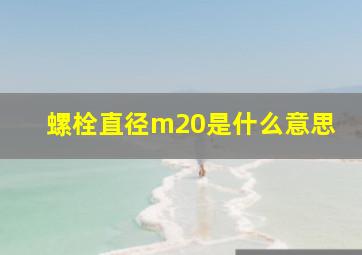 螺栓直径m20是什么意思