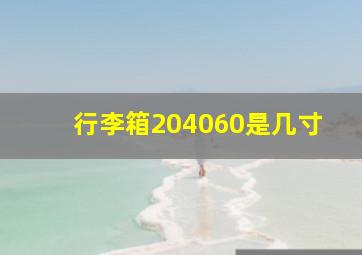 行李箱204060是几寸