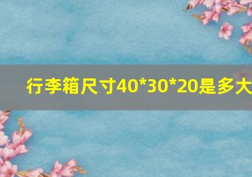 行李箱尺寸40*30*20是多大