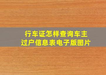 行车证怎样查询车主过户信息表电子版图片