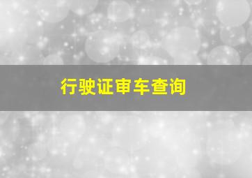 行驶证审车查询