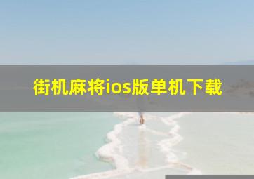 街机麻将ios版单机下载