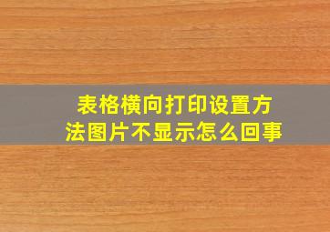 表格横向打印设置方法图片不显示怎么回事