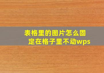 表格里的图片怎么固定在格子里不动wps