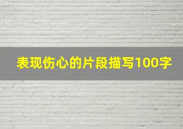 表现伤心的片段描写100字