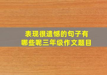 表现很遗憾的句子有哪些呢三年级作文题目