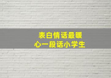 表白情话最暖心一段话小学生