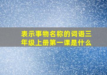 表示事物名称的词语三年级上册第一课是什么