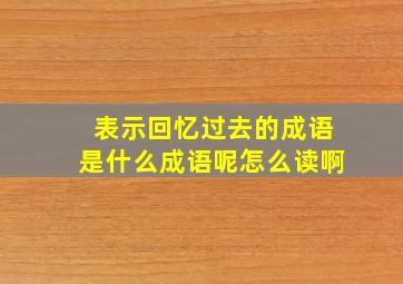 表示回忆过去的成语是什么成语呢怎么读啊