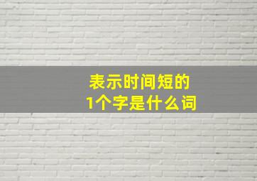 表示时间短的1个字是什么词