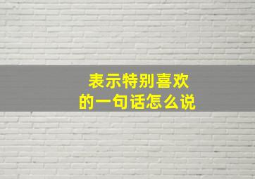 表示特别喜欢的一句话怎么说