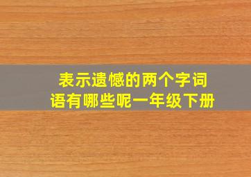 表示遗憾的两个字词语有哪些呢一年级下册