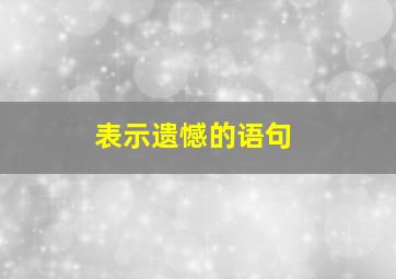 表示遗憾的语句