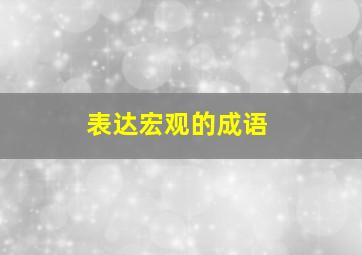 表达宏观的成语