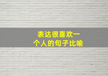 表达很喜欢一个人的句子比喻