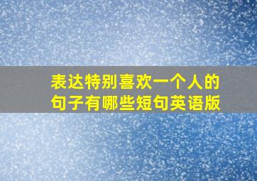 表达特别喜欢一个人的句子有哪些短句英语版