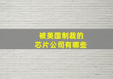 被美国制裁的芯片公司有哪些