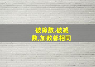 被除数,被减数,加数都相同