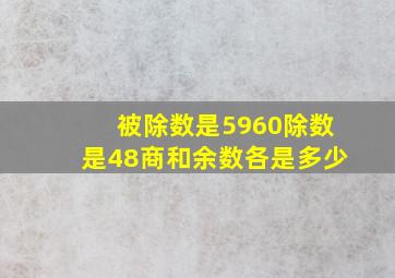 被除数是5960除数是48商和余数各是多少