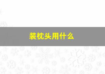 装枕头用什么