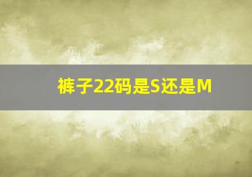 裤子22码是S还是M