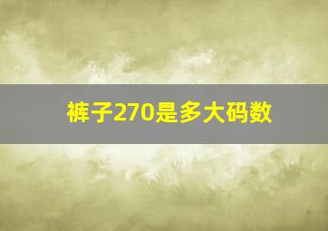 裤子270是多大码数