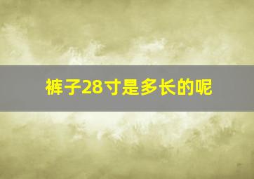 裤子28寸是多长的呢