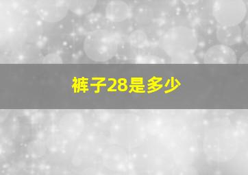 裤子28是多少