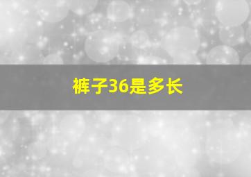 裤子36是多长