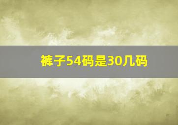 裤子54码是30几码